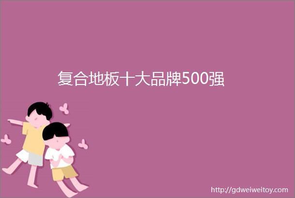 复合地板十大品牌500强