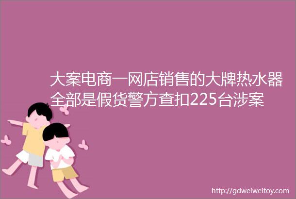 大案电商一网店销售的大牌热水器全部是假货警方查扣225台涉案金额高达30万数千家网店无授权还是正规实体店更靠谱