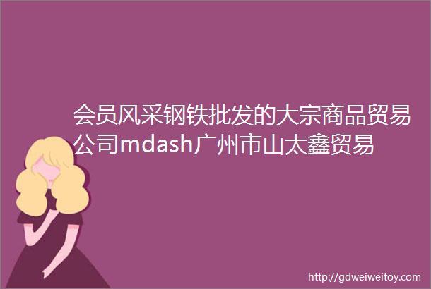 会员风采钢铁批发的大宗商品贸易公司mdash广州市山太鑫贸易有限公司