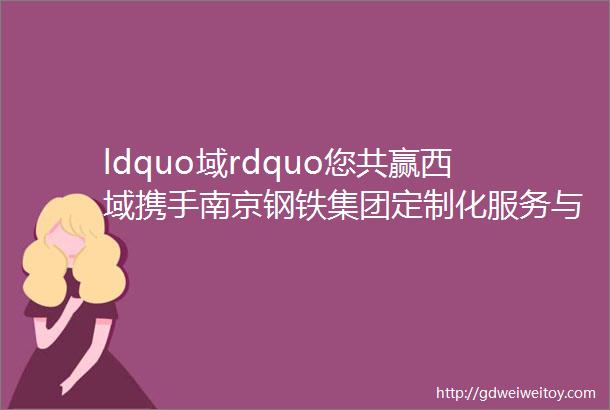 ldquo域rdquo您共赢西域携手南京钢铁集团定制化服务与数字化赋能钢铁行业