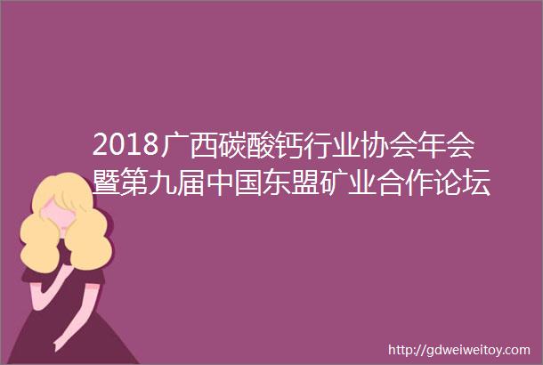 2018广西碳酸钙行业协会年会暨第九届中国东盟矿业合作论坛