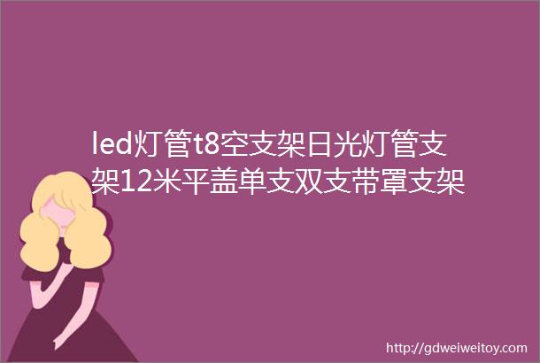 led灯管t8空支架日光灯管支架12米平盖单支双支带罩支架