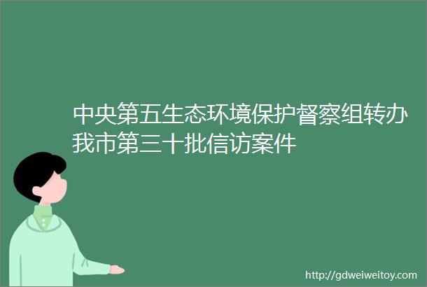 中央第五生态环境保护督察组转办我市第三十批信访案件