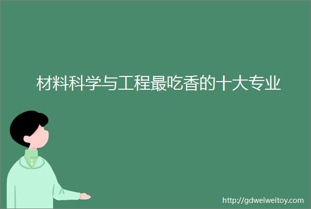 材料科学与工程最吃香的十大专业