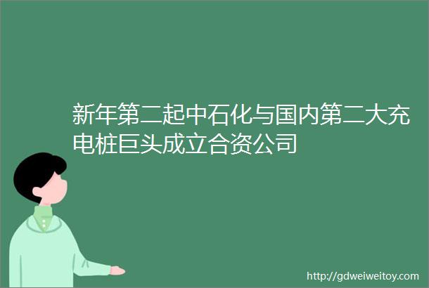 新年第二起中石化与国内第二大充电桩巨头成立合资公司