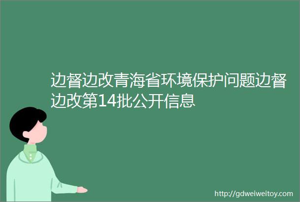 边督边改青海省环境保护问题边督边改第14批公开信息