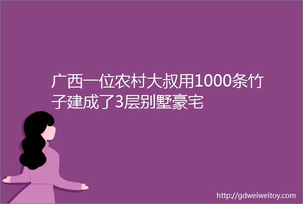 广西一位农村大叔用1000条竹子建成了3层别墅豪宅