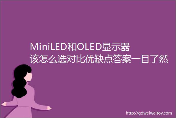 MiniLED和OLED显示器该怎么选对比优缺点答案一目了然