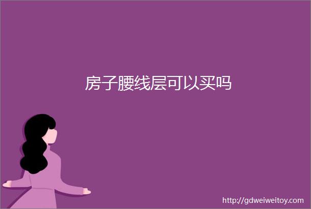 房子腰线层可以买吗