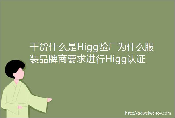 干货什么是Higg验厂为什么服装品牌商要求进行Higg认证