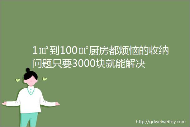 1㎡到100㎡厨房都烦恼的收纳问题只要3000块就能解决