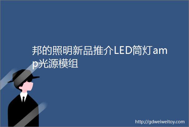 邦的照明新品推介LED筒灯amp光源模组