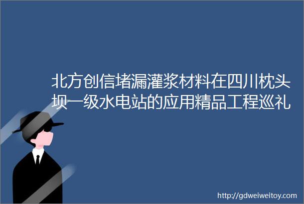 北方创信堵漏灌浆材料在四川枕头坝一级水电站的应用精品工程巡礼之一百四十七