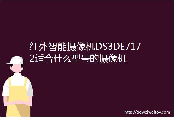 红外智能摄像机DS3DE7172适合什么型号的摄像机