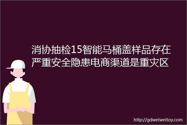 消协抽检15智能马桶盖样品存在严重安全隐患电商渠道是重灾区