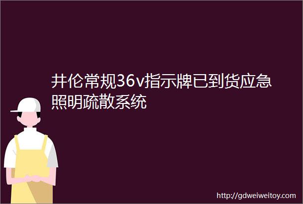 井伦常规36v指示牌已到货应急照明疏散系统