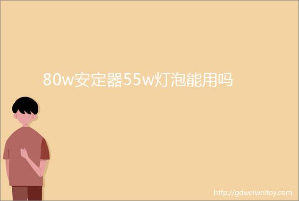 80w安定器55w灯泡能用吗