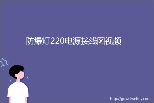 防爆灯220电源接线图视频