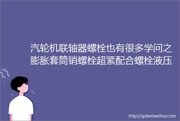 汽轮机联轴器螺栓也有很多学问之膨胀套筒销螺栓超紧配合螺栓液压螺栓的拆卸