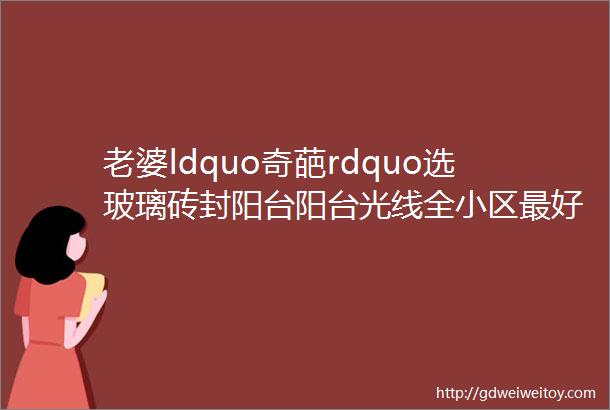 老婆ldquo奇葩rdquo选玻璃砖封阳台阳台光线全小区最好邻居看的眼红