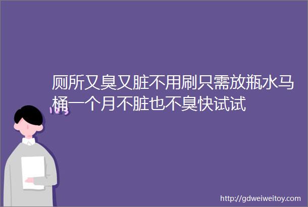 厕所又臭又脏不用刷只需放瓶水马桶一个月不脏也不臭快试试