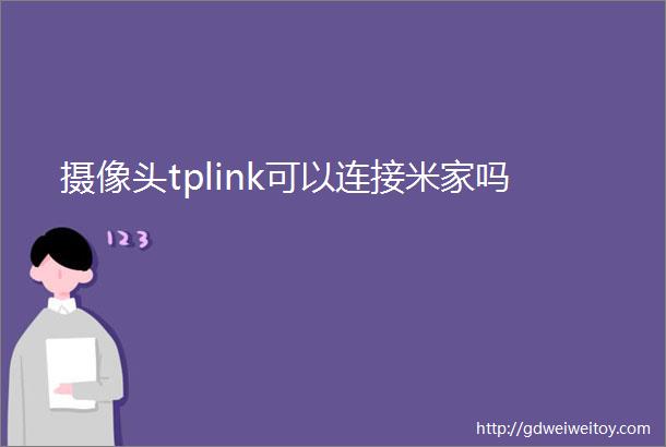 摄像头tplink可以连接米家吗