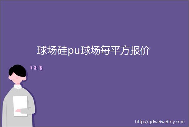 球场硅pu球场每平方报价