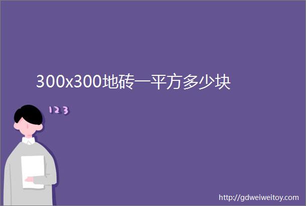 300x300地砖一平方多少块