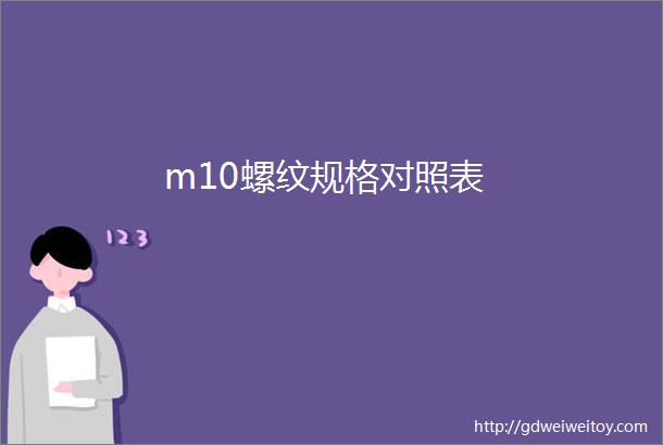 m10螺纹规格对照表