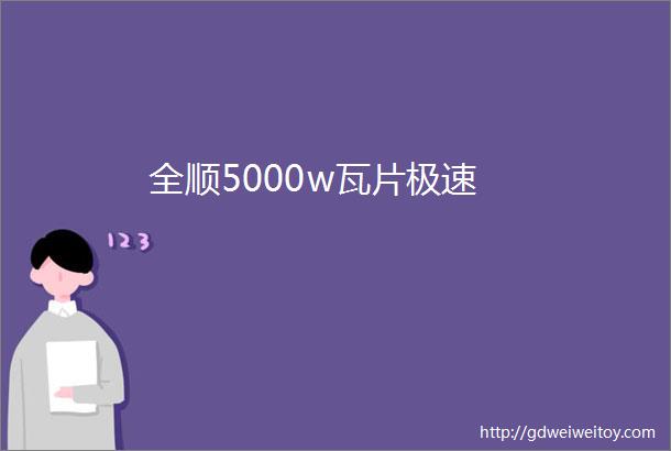 全顺5000w瓦片极速