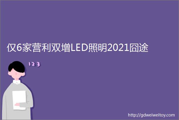 仅6家营利双增LED照明2021囧途