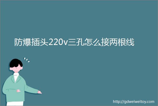 防爆插头220v三孔怎么接两根线